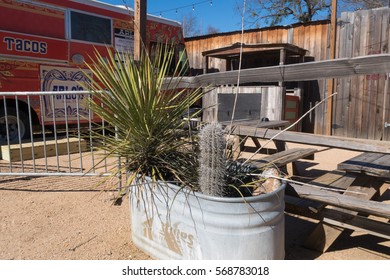 AUSTIN, TEXAS - JANUARY 29 2017 Succulents By Arlos Curbside Kitchen Also Known As A Food Truck