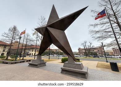 AUSTIN, TEXAS - MARCH 6, 2014: Texas Star In Front Of The Bob Bullock Texas State History Museum In Downtown Austin, Texas.