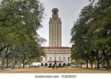 Austin, Texas - March 7, 2014: University Of Texas Clock Tower And Campus.