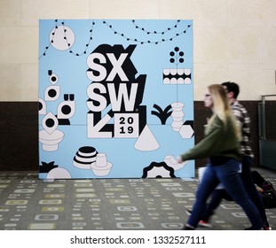 AUSTIN, TEXAS - MARCH 7, 2019: SXSW South By Southwest Annual Music, Film, And Interactive Conference And Festival. SXSW Sign In Austin Convention Center