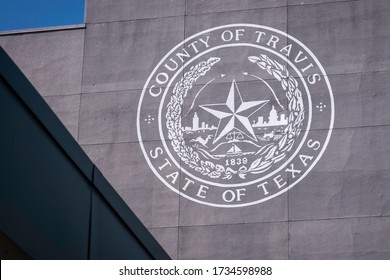 Austin, Texas - May 17, 2020: The Travis County State Seal