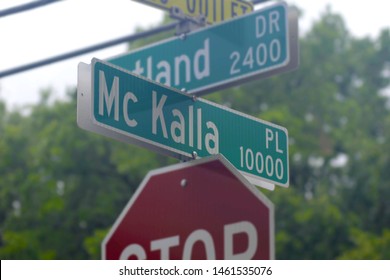 Austin, Texas - May 29 2019: Intersection For MLS Austin FC Soccer Team Street Sign McKalla Place