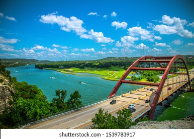 Austin Texas Traffic Suspension Bridge Landmark 360 Bridge Or Penny Backer Bridge Built In 1984 This Amazing Rusty Bridge Spans Across The Colorado River