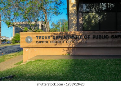 Austin, Texas U.S.A. - April 11, 2021: Texas Department Of Public Safety Building Sign