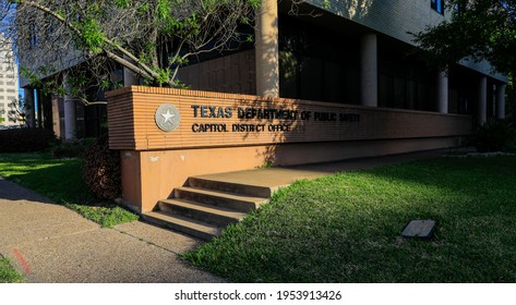 Austin, Texas U.S.A. - April 11, 2021: Texas Department Of Public Safety Building Sign