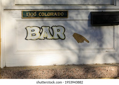 Austin, Texas U.S.A. - April 11, 2021: Colorado Bar Sign