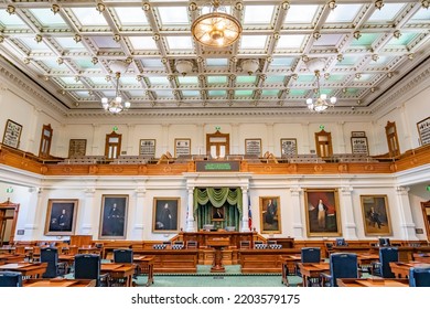 Austin, Texas, USA. July 8th 2022 . Texas Capital. Senate Chamber In The Capital Building In Austin Texas.