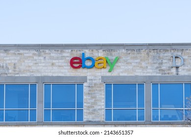 Austin,  Texas,  USA - March 18, 2022: eBay logo sign on the office building in Austin,  Texas,  USA. eBay Inc is an American multinational e-commerce corporation. 