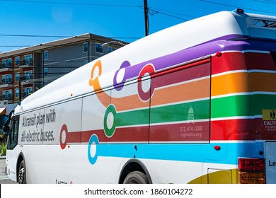 Austin , Texas , USA - October 30th 2020: Electric Bus Project Has Created A Transit Plan With Electric Buses In Austin , Texas , USA