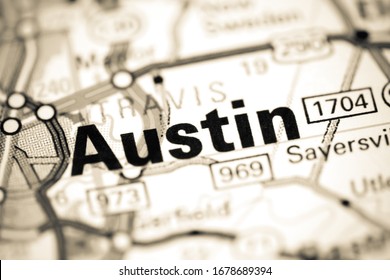 Austin. Texas. USA On A Map