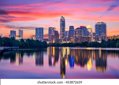 Austin, Texas, USA Skyline On The Colorado River.