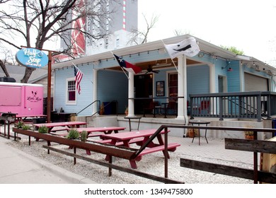 Austin, Texas/USA-March 25 2019:  Half Step Bar In The Rainey Street Entertainment District.