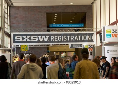 AUSTIN, TX - MAR 12: SXSWi 2012. SXSW Interactive Conference on March 12, 2012 in Austin, Texas. Convention center is packed with attendees.