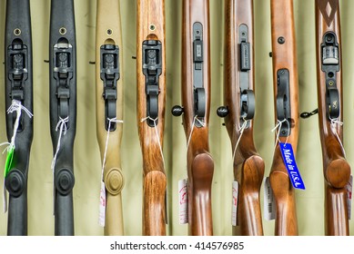 AUSTIN, TX - NOV 7: Rack Of Shotguns For Sale At A Gun Store In Austin, Texas In November 7, 2015.