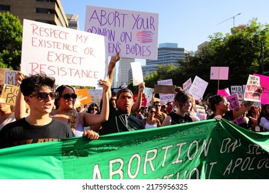 Austin, TX, USA - June 24, 2022:  Pro Choice Demonstrators Near The Capitol Protest The Supreme Cout's Just Released Decision Overturning Roe V Wade.