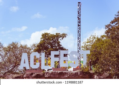 AUSTIN, TX / USA - OCTOBER 5th, 2018:  ACLFEST Sign at Zilker Park during Austin City Limits 2018 Weekend One.