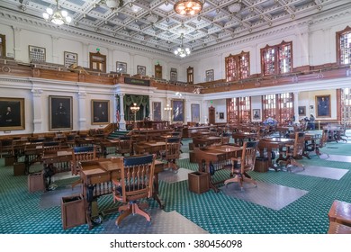 Austin, TX/USA - Circa February 2016: Senate Chamber In Texas State Capitol In Austin, TX