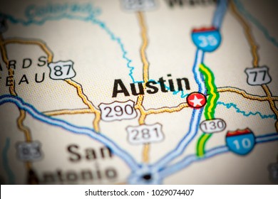 Austin. USA On A Map.