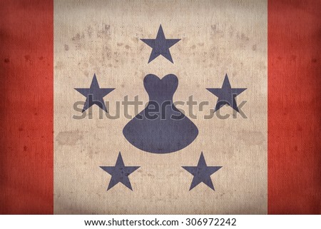 Austral Islands flag pattern on fabric texture,retro vintage style
