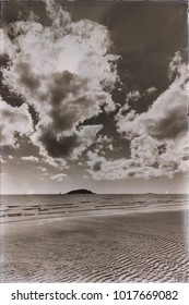 in  australia   beach and the clouds in the sky with sunlight