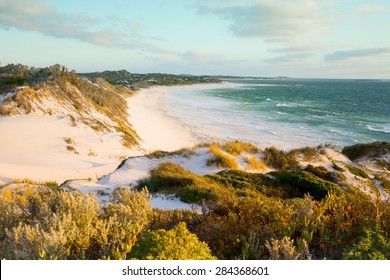 Australia Beach Sand Dunes View Background Ocean