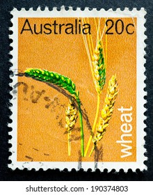 AUSTRALIA - CIRCA 1969:A Cancelled postage stamp from Australia illustrating Australian Primary Industries, issued in 1969.