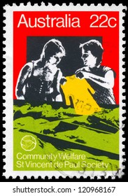 AUSTRALIA - CIRCA 1980: A Stamp Printed In AUSTRALIA Shows A Volunteers Of Society Of Saint Vincent De Paul, Community Welfare Series, Circa 1980