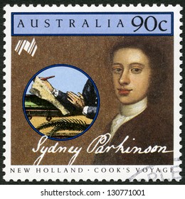 AUSTRALIA - CIRCA 1986: A Stamp Printed In Australia Shows Sydney Parkinson (1745-1775), Artist, Series Cook's New Holland Expedition, Circa 1986