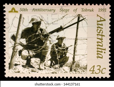 AUSTRALIA - CIRCA 1991h: Australian Postage Stamp Depicting 50-th Anniversary Siege Of Tobruk, Circa 1991