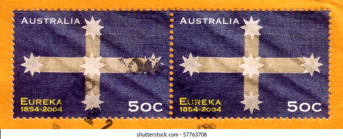 AUSTRALIA - CIRCA 2004 : Cancelled Australian Postage Stamp Depicting  Eureka Stockade Uprising History 1854, Circa 2004