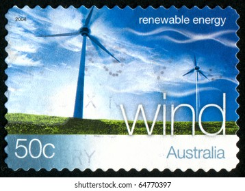AUSTRALIA - CIRCA 2004: stamp printed by Australia, shows Renewable Energy, Wind energy, circa 2004