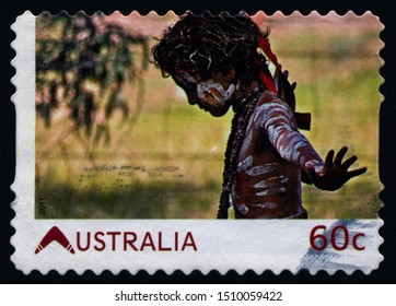 	
AUSTRALIA - CIRCA 2011: A Stamp Printed In Australia, Shows Australian Aboriginal Child With Skin Painted In The Traditional Way, Circa 2011