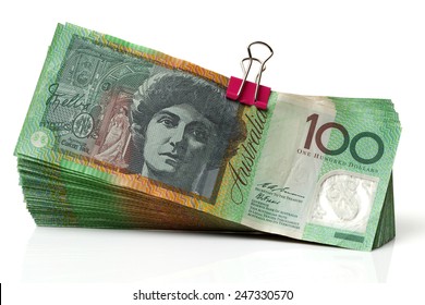 Australia Dollar, Bank Note Of Australia On White Background