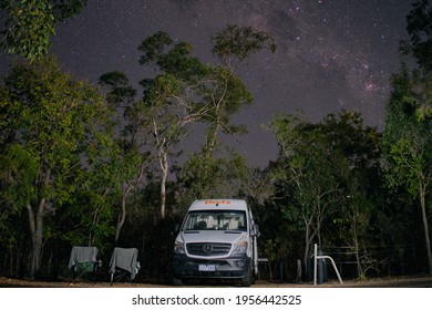 Australia; Feb 2020: Rented Campervan Under The Milky Way, Camping In The Nature, Starry Night Under The Stars, Litchfield National Park, Northern Territory NT, Australia