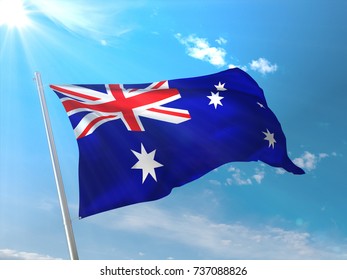 風になびくオーストラリアの国旗 のイラスト素材 Shutterstock