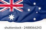 Australia flag is a conceptual image made from cloth pattern. Basemap and background concept. Double exposure hologram. News or Internet use.