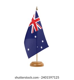 Australia Flag, small wooden australian table flag, isolated on white background - Powered by Shutterstock