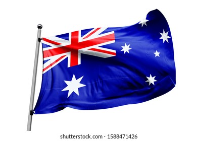 Australia Flag Waving Isolated White Background Stock Photo 1588471426 ...