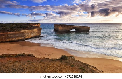 Australia Great Ocean Road National Park - Rugged South Ocean Coast Near Twelve Apostles With Detached London Bridge Rock At Sunrise