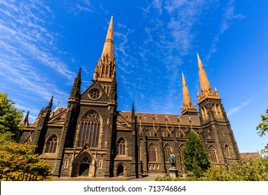 Australia - Melbourne City 2017. Travel photo of Melbourne. St. Patrick's Roman Catholic Cathedral in Melbourne, Victoria, Australia
