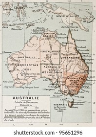 Australia Old Map. By Paul Vidal De Lablache, Atlas Classique, Librerie Colin, Paris, 1894