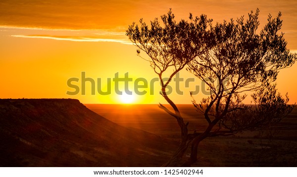 Australia Outback Dramatic Beautiful Sunrise Wallpaper Stock Photo Edit Now