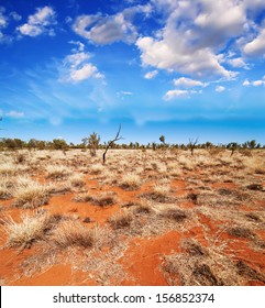 Australia, Outback Landscape. Beautiful Colors Of Earth And Sky.