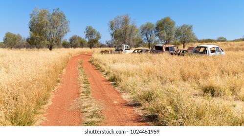 In  Australia   In The Outback Old Abandoned Vintage Rusty Car 