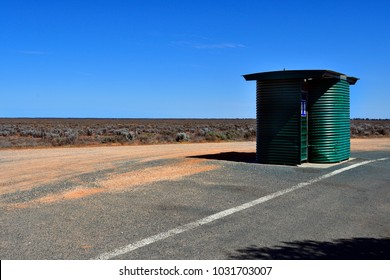 Australia, Public Toilet In Parking Area On Silver City Highway