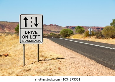 In  Australia   The Sign Of Drive On Left Like  Concept Of Safety