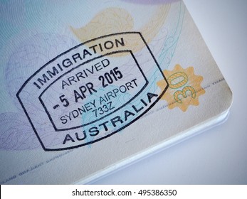 Australia Visa Stamp On Passport