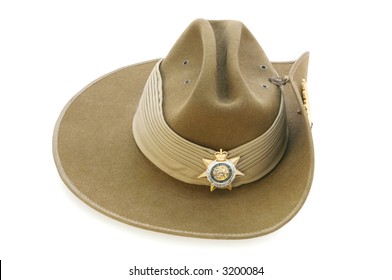 Australian Army Slouch Hat, Isolated On White.