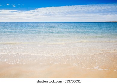 Australian Beach With Blue Sky White Sand