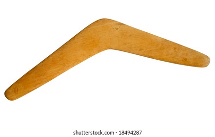 An Australian Boomerang Isolated Over White.